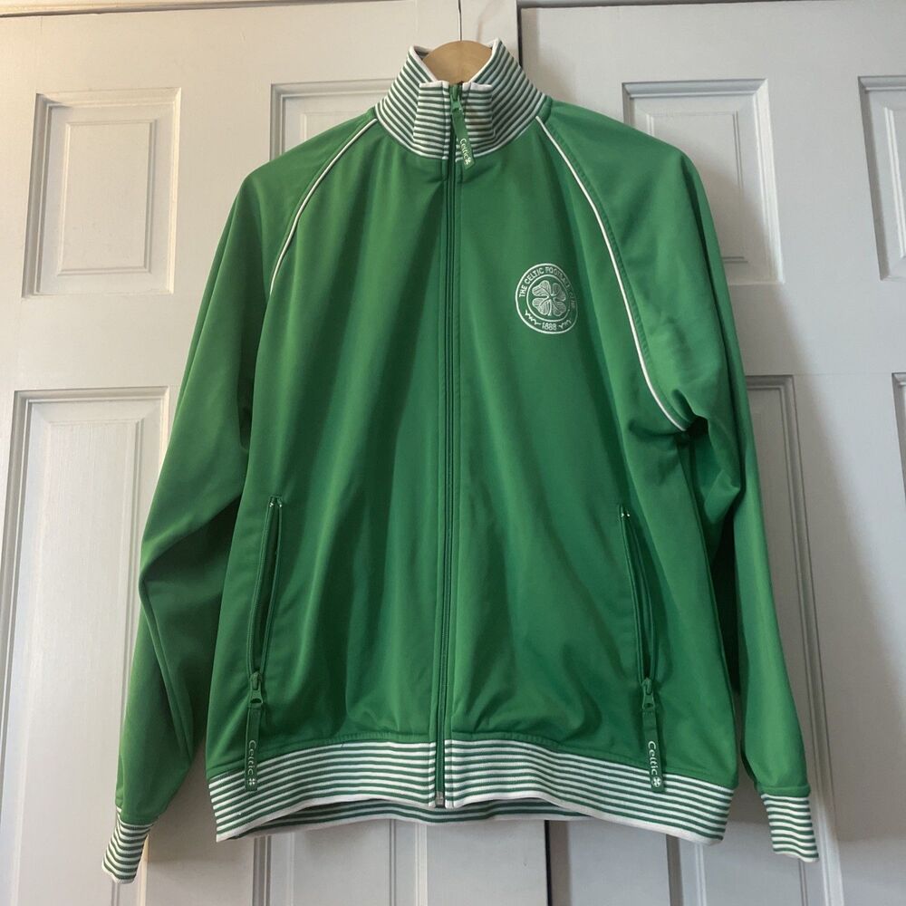 VTG Early 2000s Celtic Football Club Fleece Zip Up Jacket Bloke-Core Men's Large